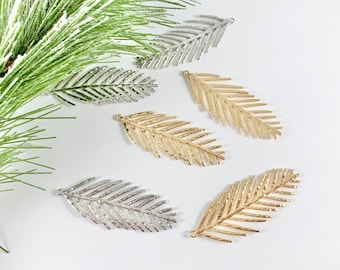 Delicately Detailed Leaf Pendants in 18k Gold or Silver Plating over Copper