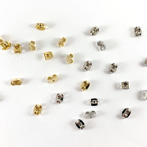 18K Gold/Platinum Plated Earring Backs Backstops Stoppers
