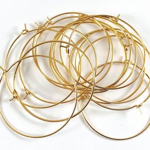 Real 18K Gold/White Gold Plated Hoop Earring Component Over Copper