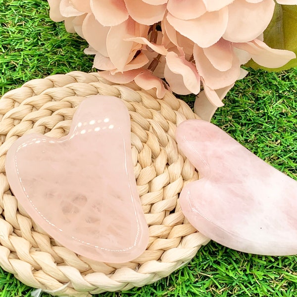 Natural Rose Quartz Gua Sha Natural Stone Body And Facial Massage Tool | Help With Anti Aging Fine Line And Wrinkles | Gift For Her