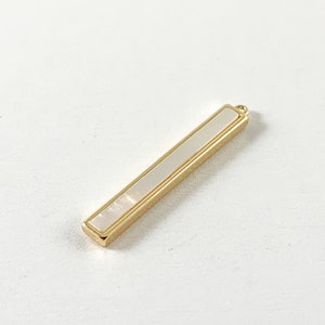 Real Gold Plated 18K Bar Stick Shell Charm/Pendant Over Copper