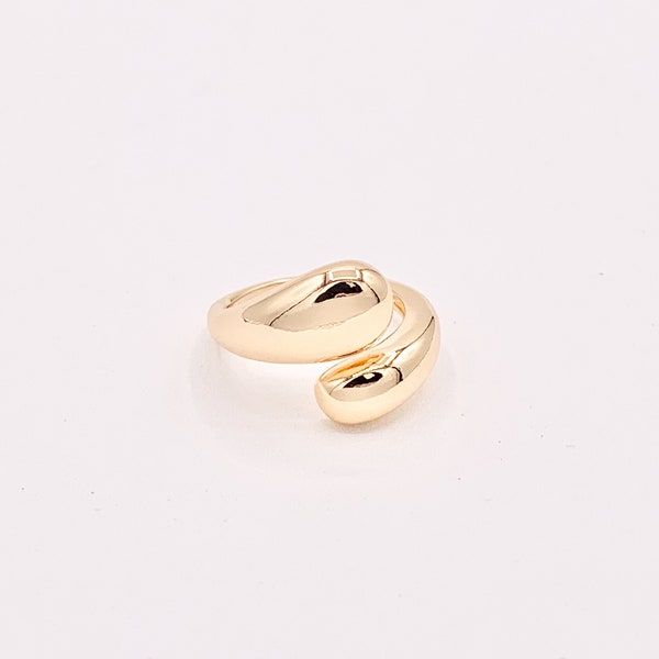 18K Gold Plated Simple Bypass Ring