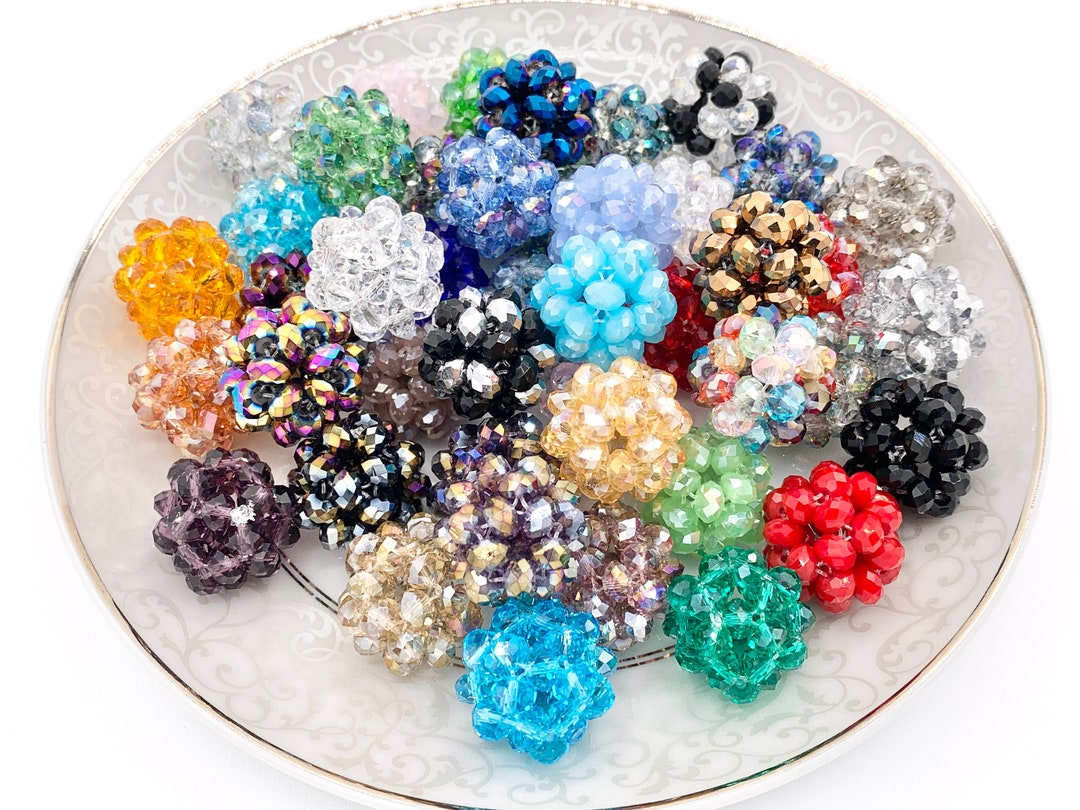 22mm/0.875 Inches Crystal Hand Weaved Balls Shiny Sparkly Crystal ...