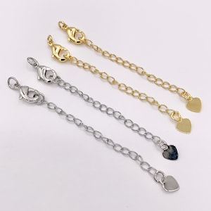 18K Gold/Silver Plated 2 inch Extender Chain with Lobster Clasp Component for Jewelry