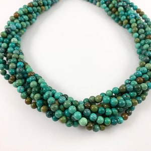 Guaranteed 100% Genuine Natural Turquoise 5mm Round Beads Natural Mineral Authentic Gemstone Beads Around 15-16&quot; *See Description for detail