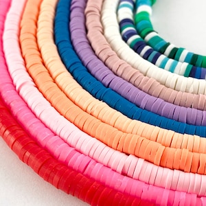 4mm Vinyl Heishi/ Polymer Clay Heishi Disc Beads 15"-16"  41 Colors Available!!