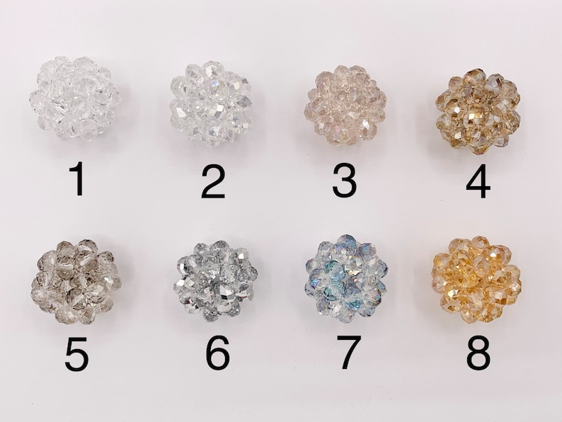 30mm/1.18 Inches Crystal Cluster Hand Weaved Balls Shiny Sparkly ...