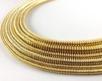 Real 18K Gold Plated Hematite Disc Shiny Beads Around 15&quot;-16&quot;