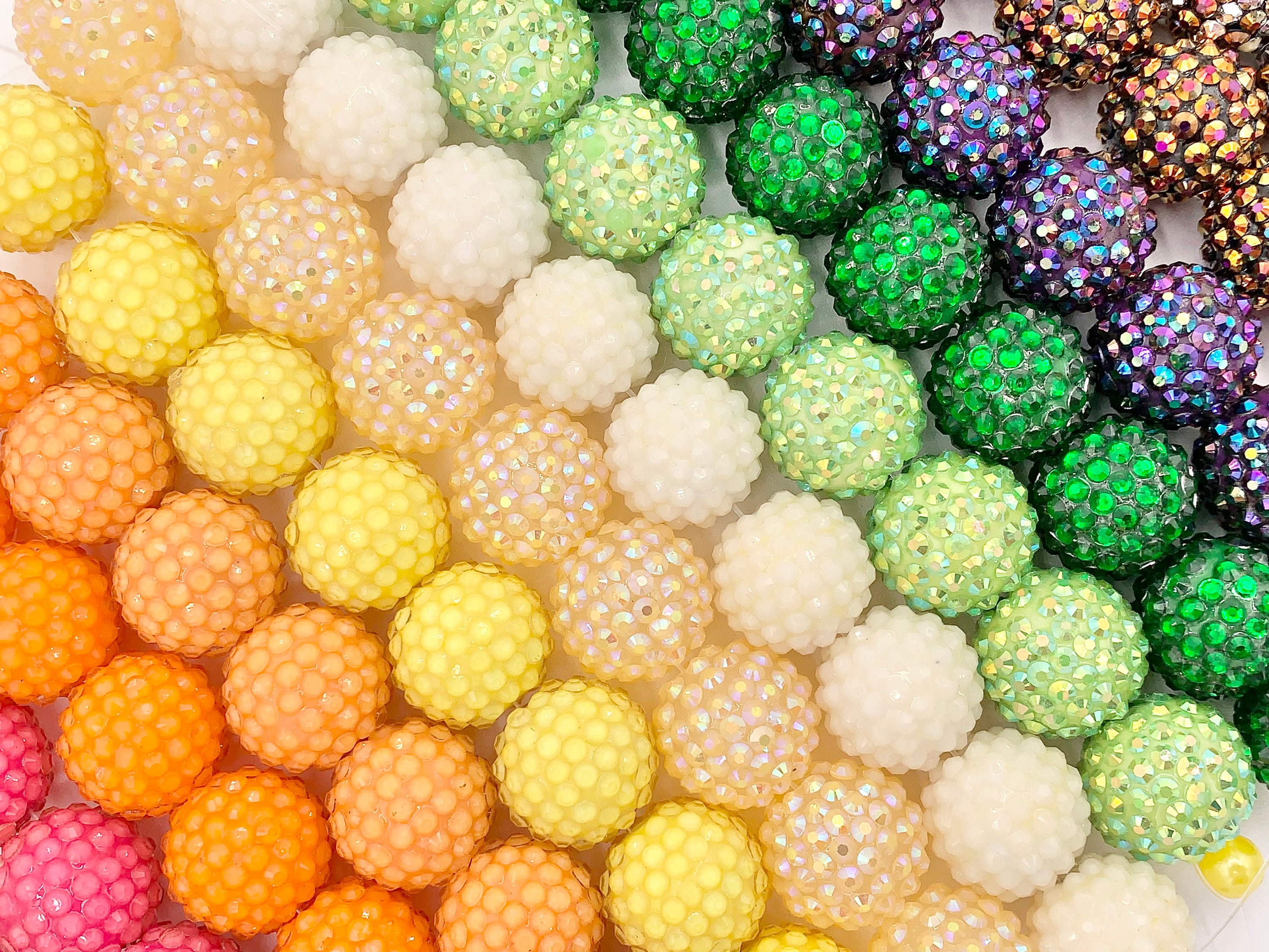 20mm Rainbow Rhinestone beads 2holes Dazzle Sparkly batberry Beads For  Bracelet Pendant Jewelry Pen Accessories DIY set of 5 - SillyMunk