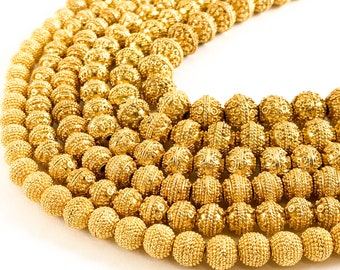 Real Gold Plated Copper Round Beads