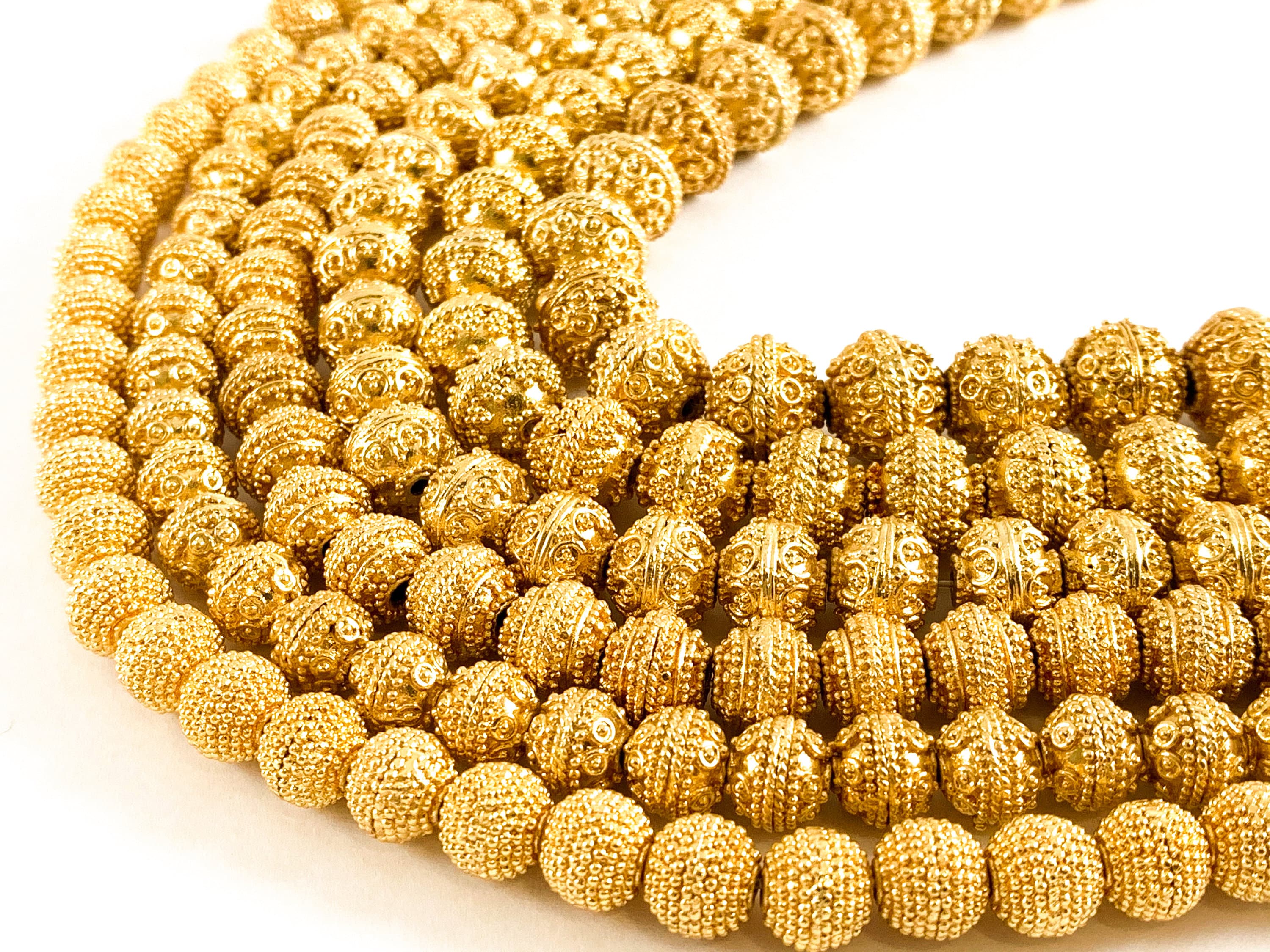 Gold Beads 18k Golden Plated Beads Round Smooth Copper - Temu