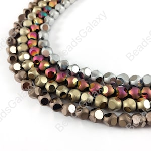 Disco Polka Dot Glass Beads - Faceted Round Colorful Glass Around 15 inch Strands