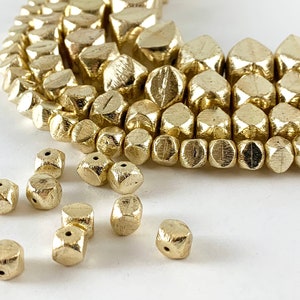 Real Gold Brushed Copper Nugget Beads Around 7&quot;- 8&quot;