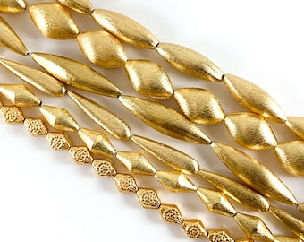 Real Gold Brushed Copper Beads