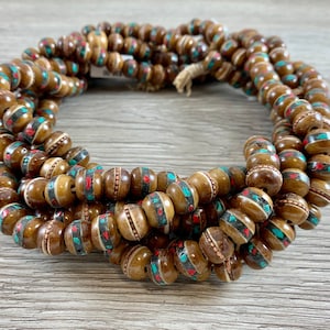 Brown Tibetan Mala Beads (NOT Finished Necklace! Beads ONLY!!)