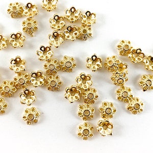 Gold Bead Caps, Bead End Caps, 7 Different 8 mm Styles – A Girls Gems
