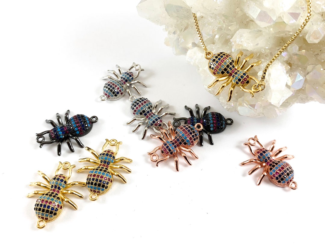 CZ Cubic Zirconia Micro Pave Spider Bugs Connector - Etsy