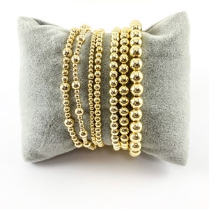 18K Gold Plated Hematite Stretchy Bracelet Multiple Sizes Available Price for 1 Bracelet 6.5&quot; - 7&quot;