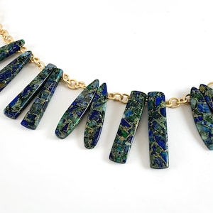 Dyed Dainty Composite of Variscite Rectangle/Trapezoid/Triangle/Teardrop/Marquise Gemstone Pendant ( price by pair )