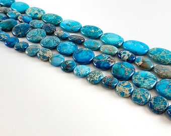 Double Drilled- 12x16mm Blue Turquoise gemstone Ablong rectangle oval bracelet Beads connector 18pcs 8INCH