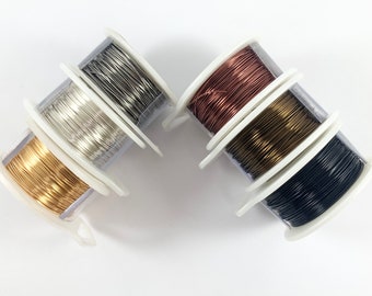 24 GAUGE Tarnish Resistant Silver Plated Wrapping Craft Wire Artistic Wire Copper Core in Bronze Copper Silver Gold Proudly made in the USA!