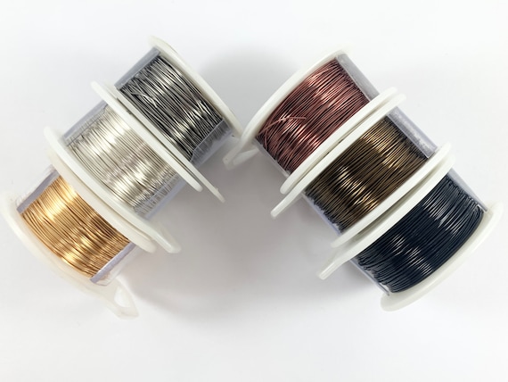24 GAUGE Tarnish Resistant Silver Plated Wrapping Craft Wire Artistic Wire Copper Core in Bronze Copper Silver Gold Proudly made in the USA!
