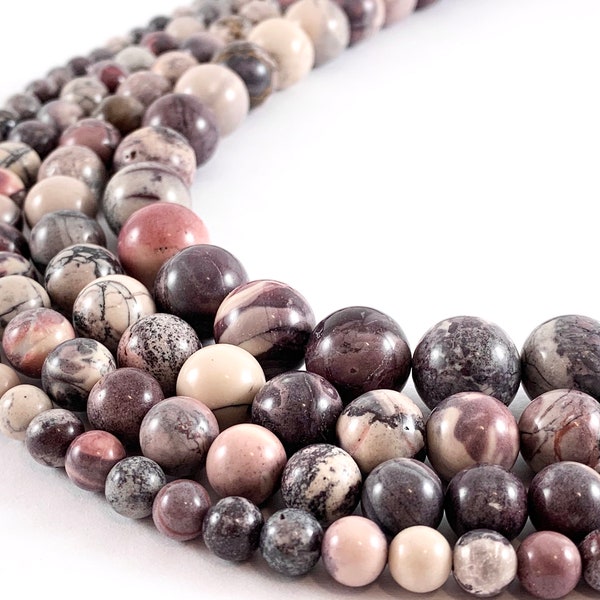 Porcelain Jasper Round Smooth Shiny Natural Gemstone Beads 15"-16"