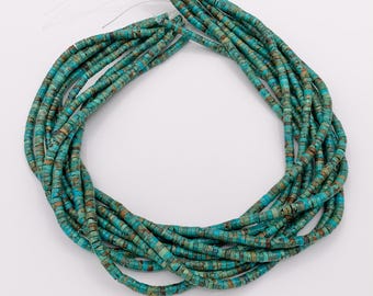 Guaranteed 100% Genuine Natural Turquoise 4mm Heishi Natural Mineral Authentic Gemstone Beads Around 16" *See Description for details