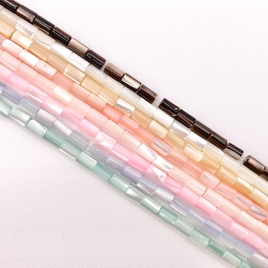3x5mm Natural Trocas/Trochidae Shell Tube Beads Mosaic Cylinder Beads Around 15" Available in 8 Colors