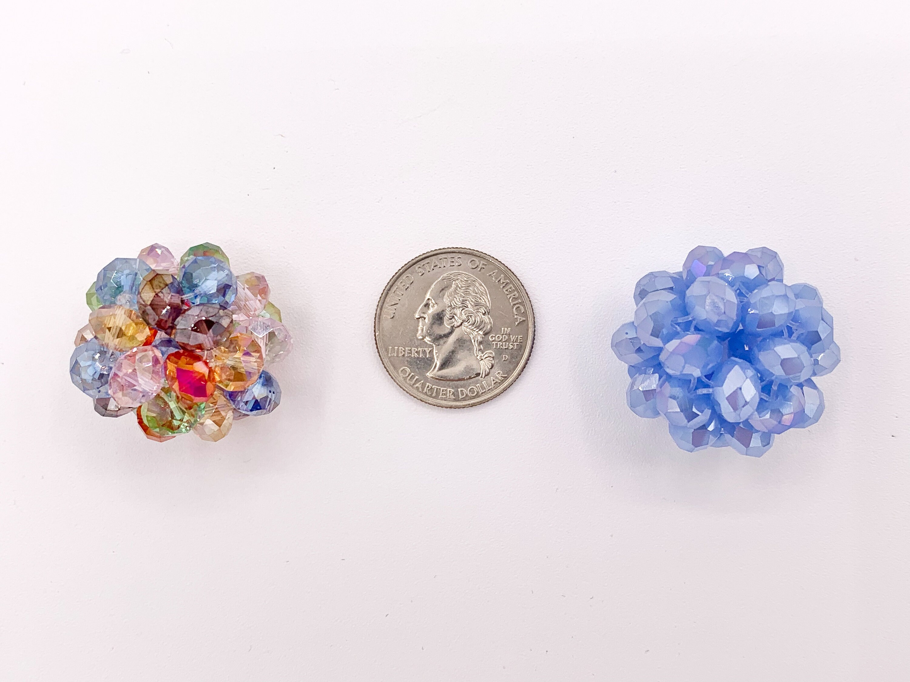30mm/1.18 Inches Crystal Cluster Hand Weaved Balls Shiny Sparkly ...