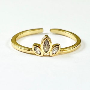 Dainty Cute Marquis Stackable Minimalist 18K Gold Plated Ring