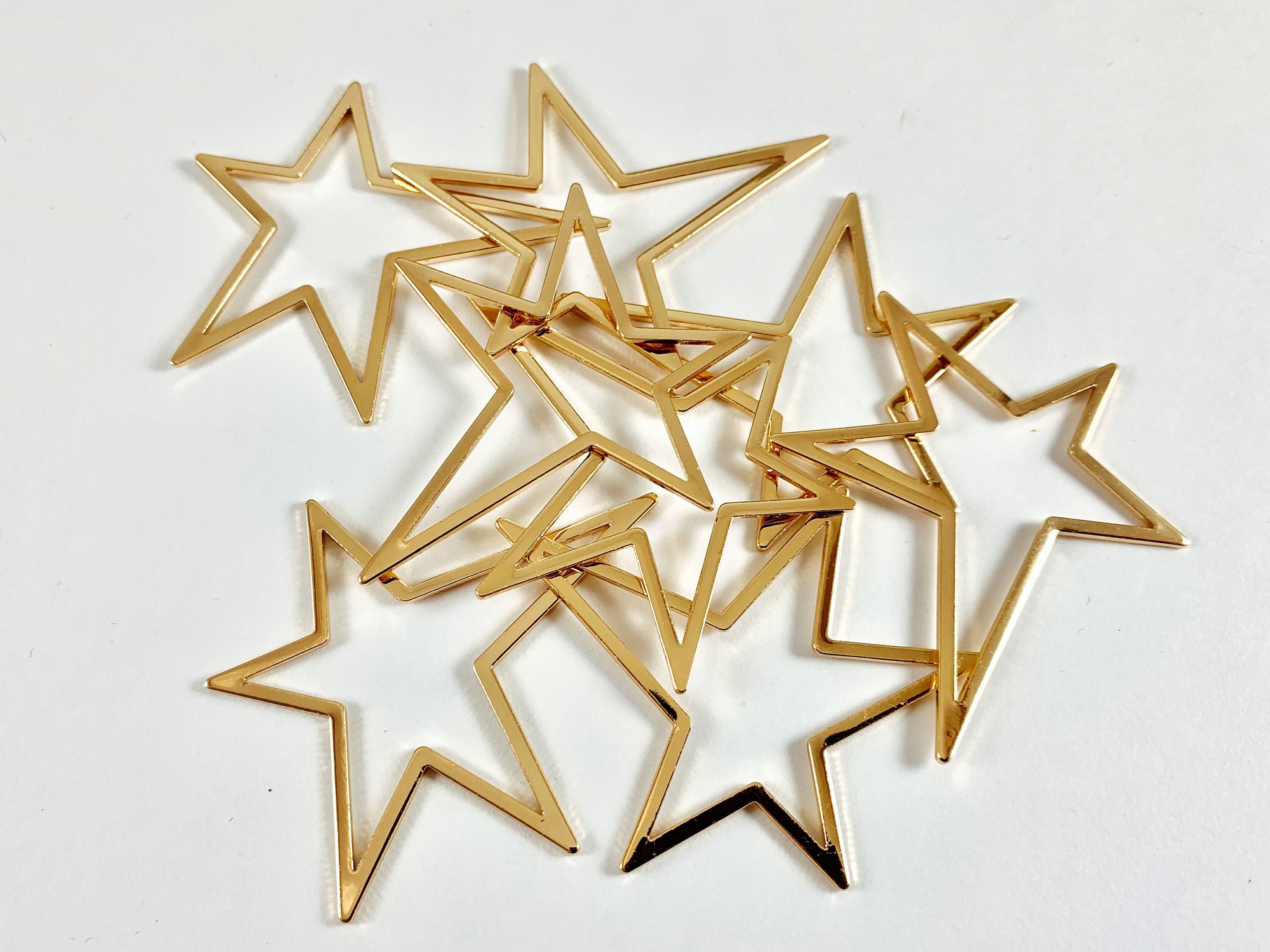 Real 18K Gold Plated Star Pendant Over Brass - Etsy