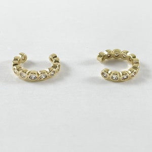18K Gold Plated Copper CZ Pave Circle Infinity Dainty Ear Cuffs (No Piercing!!)