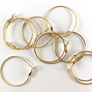 Real 18K Gold Plated Hoop Earring Component Over Brass