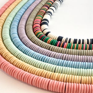Matte Soft Color Agate Heishi Smooth Beads Around 16&quot;
