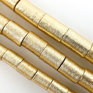 Brushed Gold Plated Copper Tube Beads