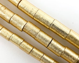 Brushed Gold Plated Copper Tube Beads