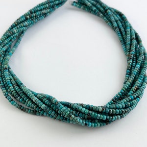Guaranteed 100% Genuine Natural Turquoise 3mm Roundelle Natural Mineral Authentic Gemstone Beads Around 15-16&quot; *See Description for details