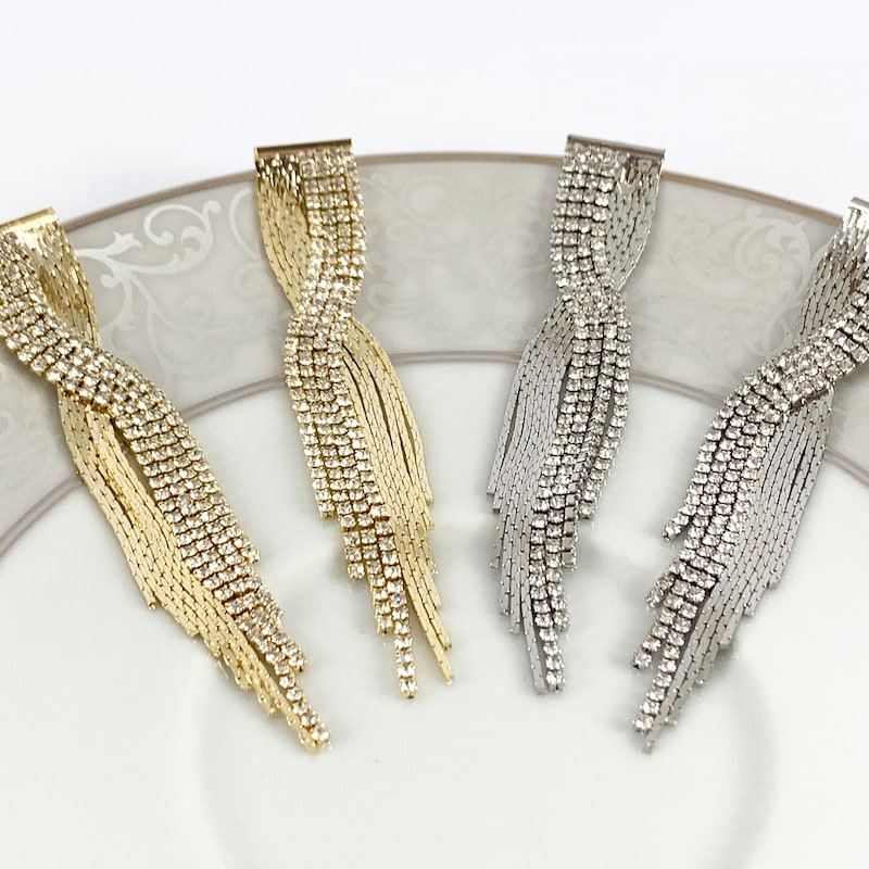 Gold Metal Fringe Flower Earrings main image 1