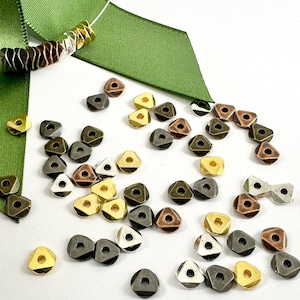 6mm Pewter Shiny Smooth Wavy Spacer Beads in Gold, Silver, Antique Bronze, Copper and Gunmetal | Bulk Option Available
