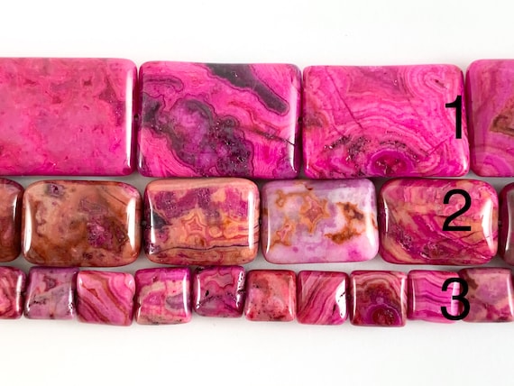 High Quality Dyed Hot Pink Crazy Lace Agate Natural Stone in