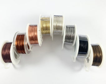 22 GAUGE Tarnish Resistant Silver Plated Wrapping Craft Wire Artistic Wire Copper Core in Bronze Copper Silver Gold Proudly made in the USA!