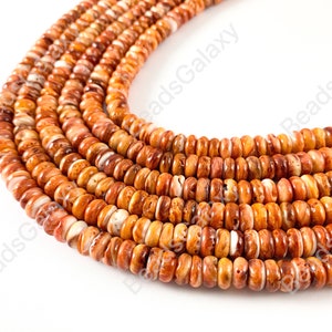 Spiny Oyster Natural Rondelle Beads - Natural Orange Color. Non Treated 15-16&quot;