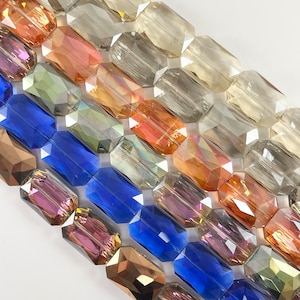 18x26mm Rectangle Crystal Beads Faceted Shiny Dyed Glass Strands (23 Colors Available!!) Around 11-12&quot;