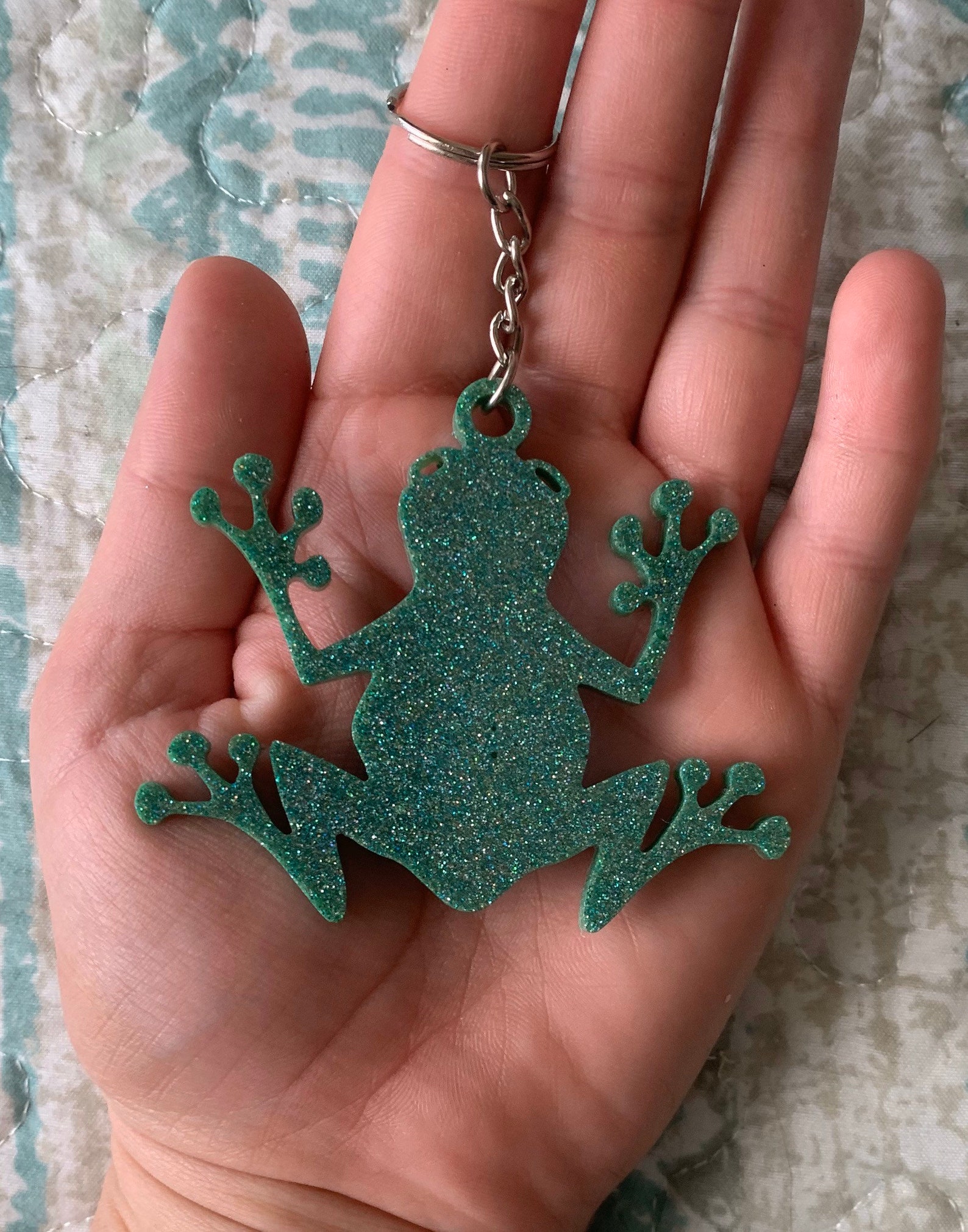 Discounted Frog Keychain Glitter Keychain Animal Keychains Etsy