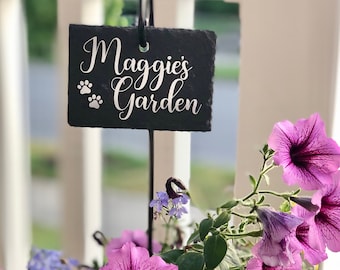 Pet Garden Marker, Pet Memorial, Memorial Garden, Garden Sign, Weather Resistant Garden Stake, 4x3 Slate, Personalized Pet Gift