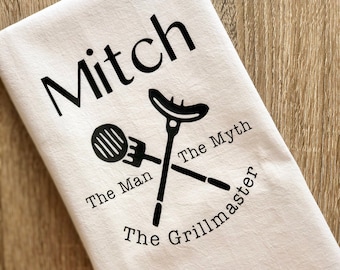 Funny Kitchen Towel / Funny Tea Towel / Funny Kitchen Decor/Flour Sack Towel / Kitchen Decor / Funny Towel / Father's Day Gift / Grillmaster