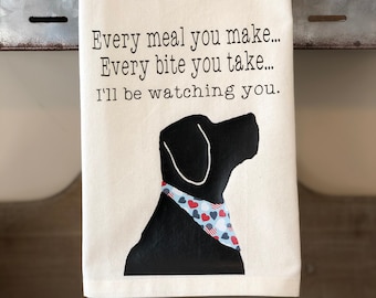 I'll Be Watching You (Patriotic Collection) / Kitchen Towel / Tea Towel / Kitchen Decor / Flour Sack Towel / Gift For Dog Lover