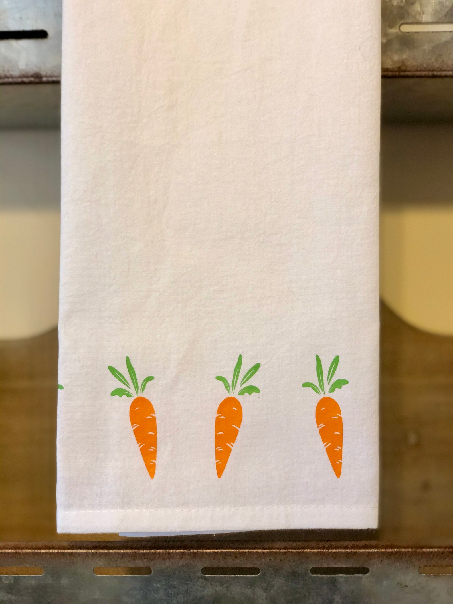 Carrot Border Kitchen Towel / Tea Towel / Kitchen Decor / Etsy