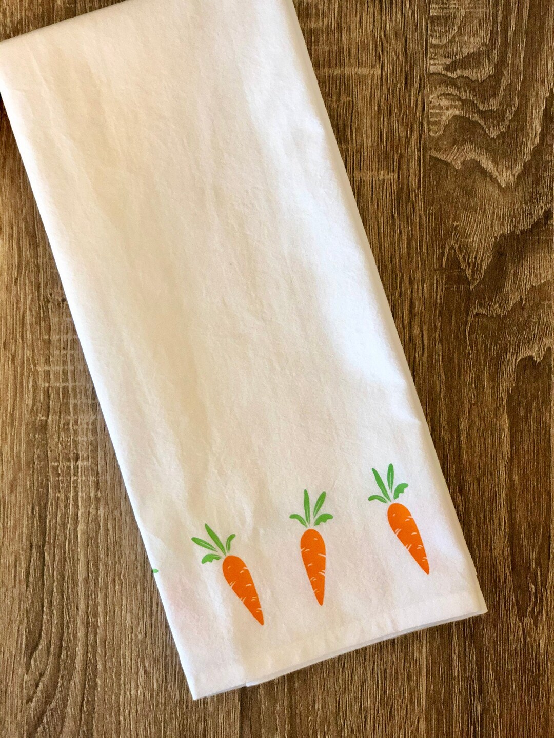 Carrot Border Kitchen Towel / Tea Towel / Kitchen Decor / Flour Sack